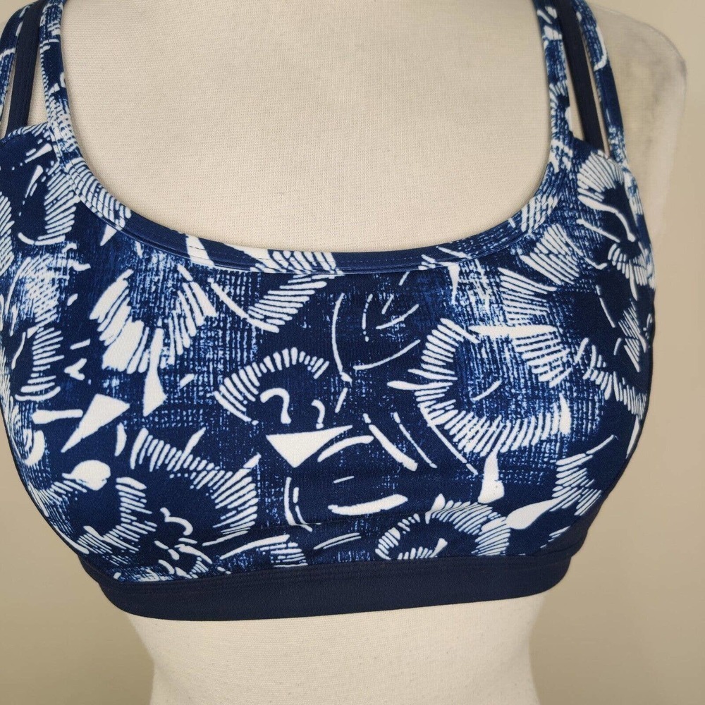Athleta Fully Focused Sports Bra Floral Shibori - Picture 2 of 7